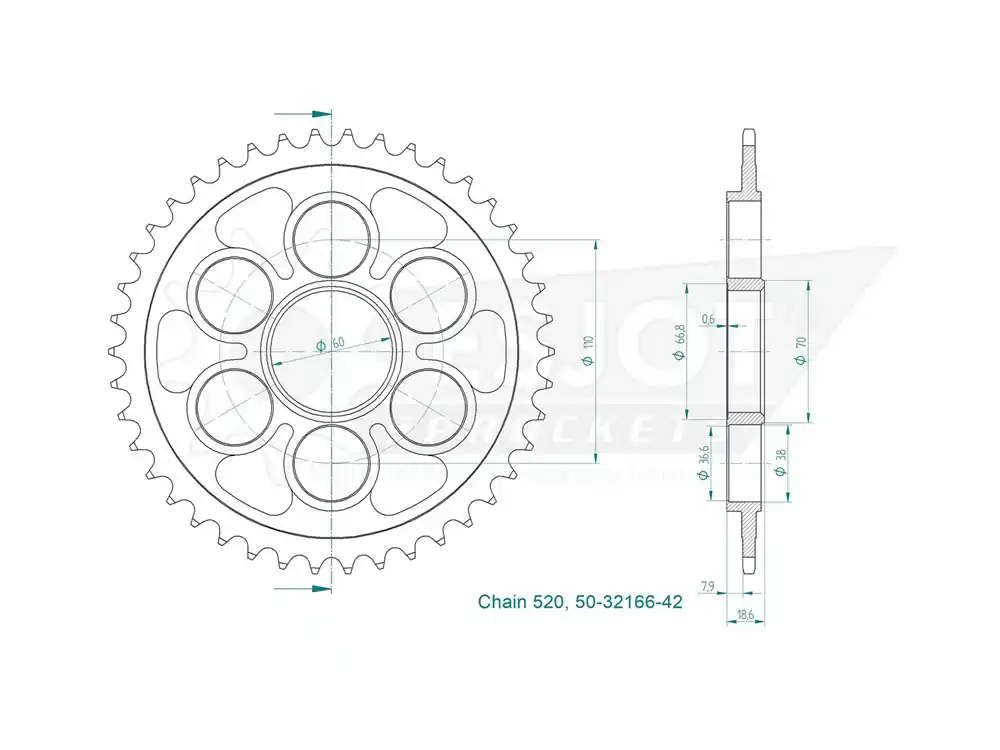 Kettenrad Stahl 41 42 Zähne (520) passend für Ducati Panigale V4R / SP2 / Superleggera Wochenendangebot