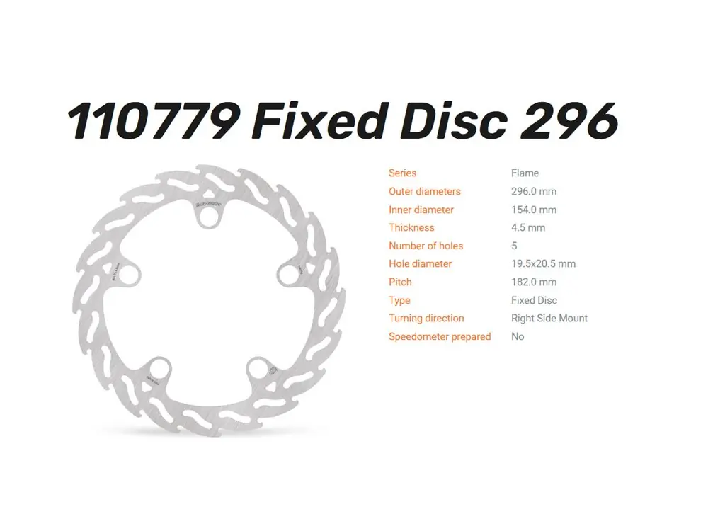 Markenware Moto-Master Bremsscheibe Flame vorn rechts passend für Honda - 110779