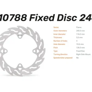 Kostenfreie Lieferung Moto-Master Bremsscheibe Flame hinten passend für Honda - 110788