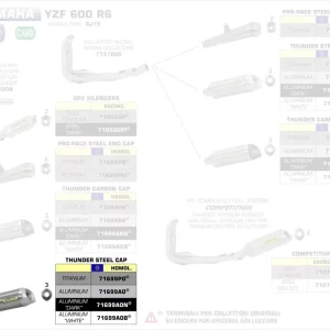 Aktuell Arrow Endschalldämpfer Thunder Aluminium passend für Yamaha YZF R6