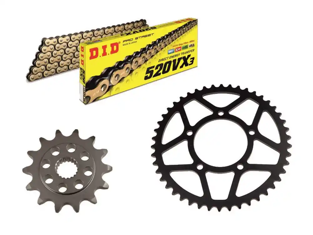 Neue Ware DID Kettensatz passend für Zontes G1 / U1 / GK 125 ABS (Bj.21-) DID520 diverse Kette