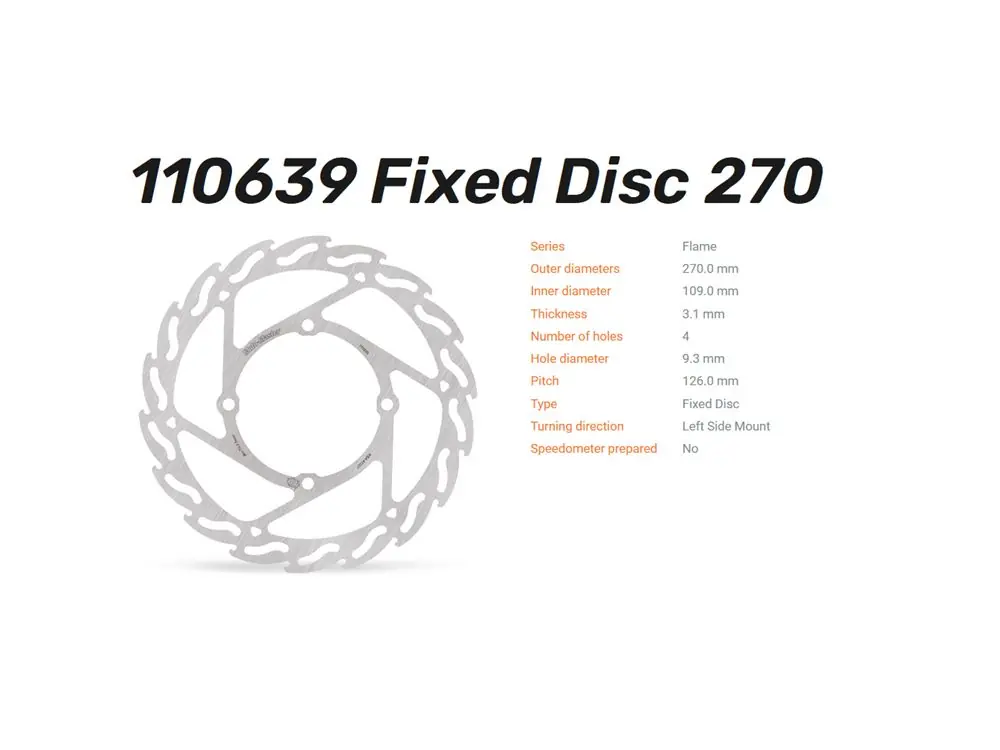 Moto-Master Bremsscheibe Flame 270 passend für Kawasaki KLX KX - 110639 Neuheit