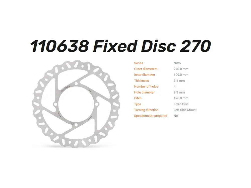 Aktuell Moto-Master Bremsscheibe Nitro 270 passend für Kawasaki KLX KX - 110638