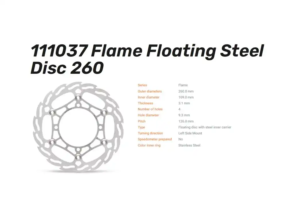 Moto-Master Bremsscheibe Flame Floating 260 passend für Kawasaki KLX KX - 111037 Kostenloser Rückversand