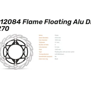Moto-Master Bremsscheibe Flame Floating 270 Oversize passend für Kawasaki KLX KX - 112084 Direktkauf
