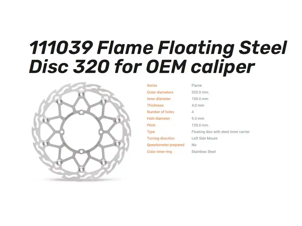 Neu Moto-Master Bremsscheibe Flame Floating Steel 300 passend für Kawasaki KLX KX - 111039