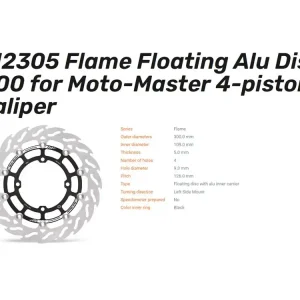 Solange Der Vorrat Reicht Moto-Master Bremsscheibe Flame Floating Racing 300 passend für Kawasaki KLX KX - 112305
