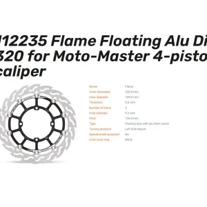 Beliebt Moto-Master Bremsscheibe Flame Floating Racing 320 passend für Kawasaki KLX KX - 112235
