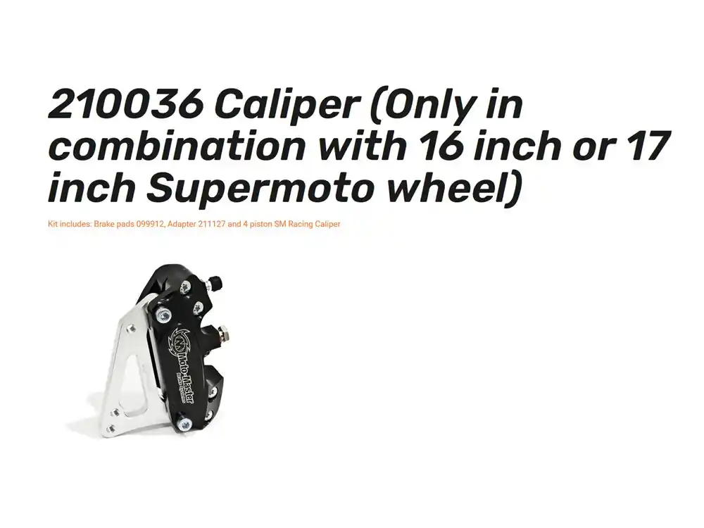 Supermoto 4-Kolben Bremszange incl. Adapter 211127 und Beläge 99912 320mm - 210036 Begrenztes Angebot
