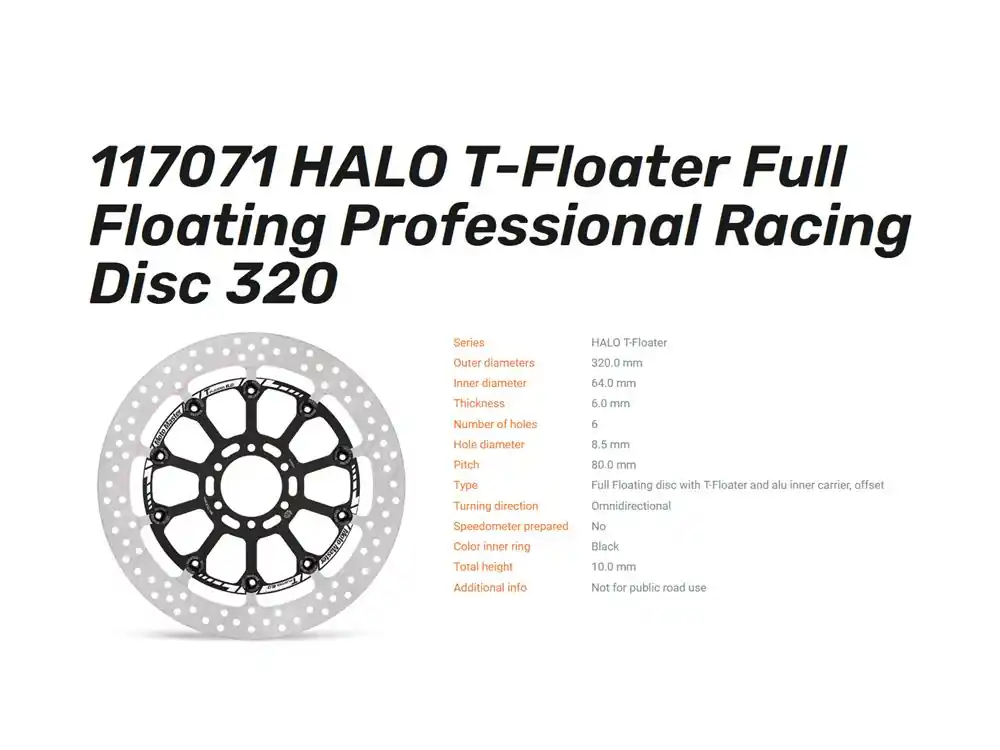 Preiswert Moto-Master Bremsscheibe vorn Halo T-Floater Full Racing 6.0 - 117071