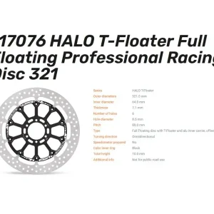 Moto-Master Bremsscheibe vorn Halo T-Floater Full Racing 7.0 - 117076 Kracherpreis