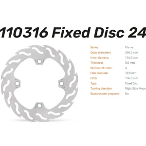 Letzte Chance Moto-Master Bremsscheibe Flame hinten passend für Honda - 110316