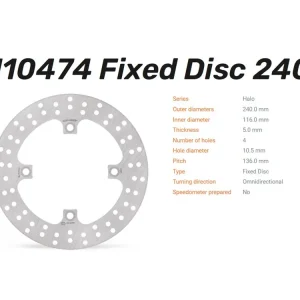 Kostenfreie Lieferung Moto-Master Bremsscheibe Halo hinten passend für Honda - 110474