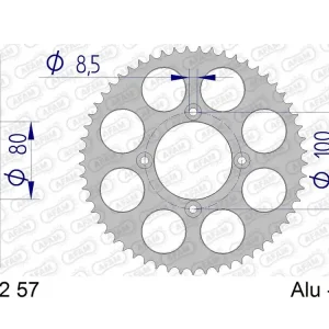 Ausverkauf Kettenrad Aluminium 57 Zähne CNC (428) Sherco SY Scorpa