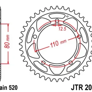 Top-Seller Kettenrad Stahl 42 Zähne CNC (520) passend für Triumph America 865 LT / Speedmaster 865