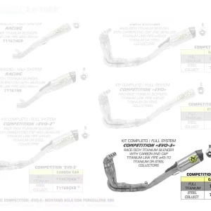 Echt Arrow Komplettanlage Competition EVO-3 Titan passend für Kawasaki ZX-10 R / RR