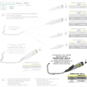 Arrow Komplettanlage Competition EVO Volltitan passend für Kawasaki Ninja 400 18-21 Jetzt Kaufen