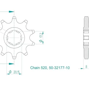 Ritzel 9 10 Zähne (520) passend für Sherco Trial / X- Ride Zertifiziert