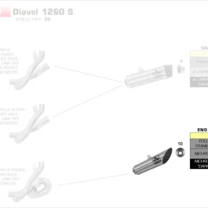 Neu Im Sortiment Arrow Pro Race Endschalldämpfer Edelstahl Schwarz passend für Ducati Diavel 1260 S (19-20)