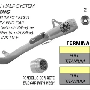 Arrow Pro-Race Volltitan Halbsystem passend für Kawasaki ZX 10 RR 21- Geprüft