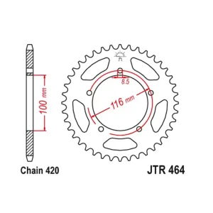 Echt Kettenrad Alu 42 bis 54 Zähne (420) passend für Kawasaki KX60 / KX80 / Suzuki RM60
