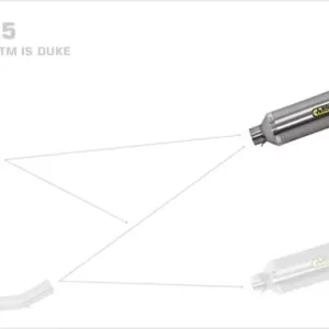 Arrow Thunder Aluminium Schwarz Endschalldämpfer passend für KTM Duke 125 11-16 / Duke 200 11-14 Echt