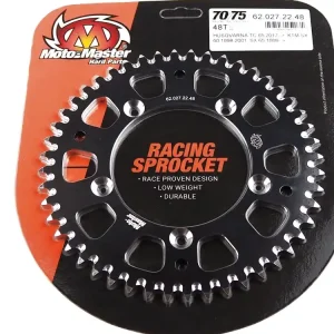 Zertifiziert Kettenrad Aluminium 44 bis 52 Zähne (420) MotoMaster orange schwarz passend für KTM SX 60 65 / Husqv