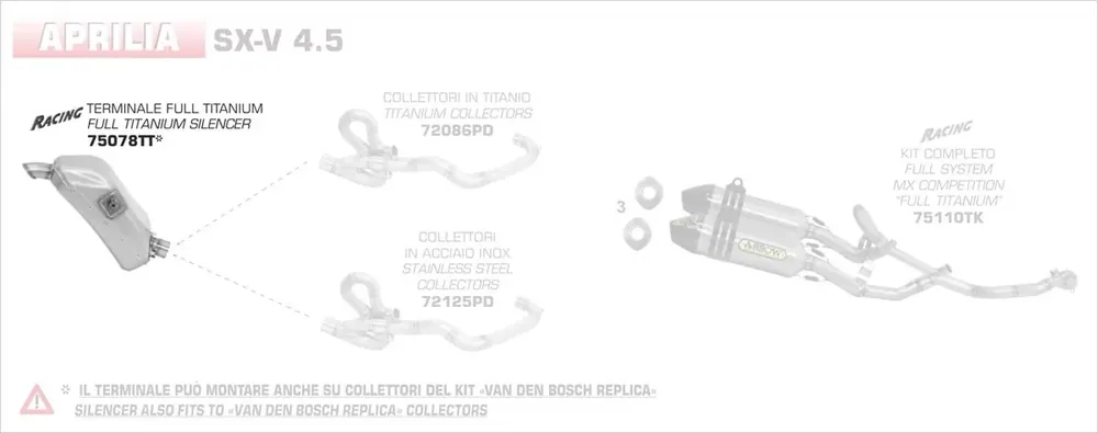 Markenware Arrow FULL TITANIUM Endschalldämpfer passend für Aprilia SXV 4.5