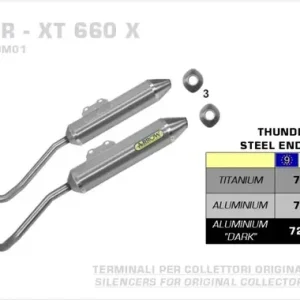 Arrow Thunder Aluminium Endschalldämpfer passend für Yamaha XT 660 R/X 04-16 Markenprodukt