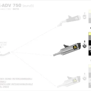 Letzte Chance Arrow Race-Tech Carbon Endschalldämpfer passend für Honda X-ADV 750