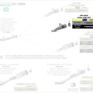 Günstig Arrow Pro Race Endschalldämpfer Edelstahl Schwarz passend für Kawasaki ZX 10-R-RR 21-24