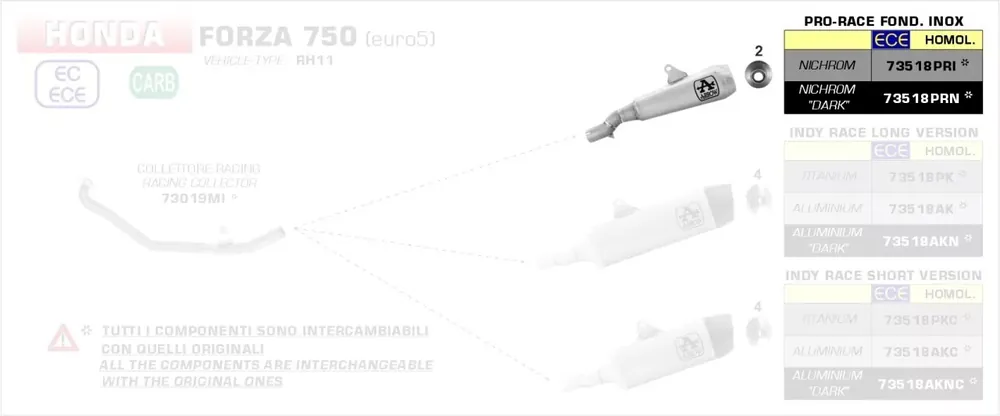 Arrow Pro-Race Endschalldämpfer Edelstahl Schwarz passend für Honda Forza 750 21-23 Angebot