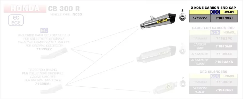 Arrow X-Kone Endschalldämpfer passend für Honda CB 300 R 2018–2020 Günstig