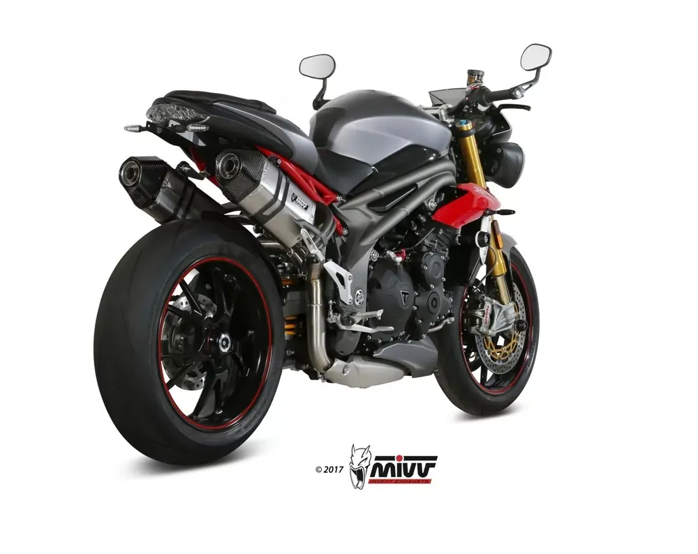 MIVV Speed Edge Edelstahl Auspuff passend für Triumph Speed Triple 16–17 Preiswert