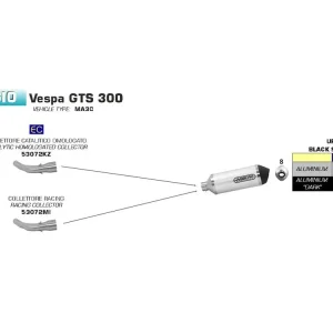 ARROW - Racing Zwischenrohr passend für Piaggio Vespa GTS 300, Baujahre: ab 2017 Aktuell