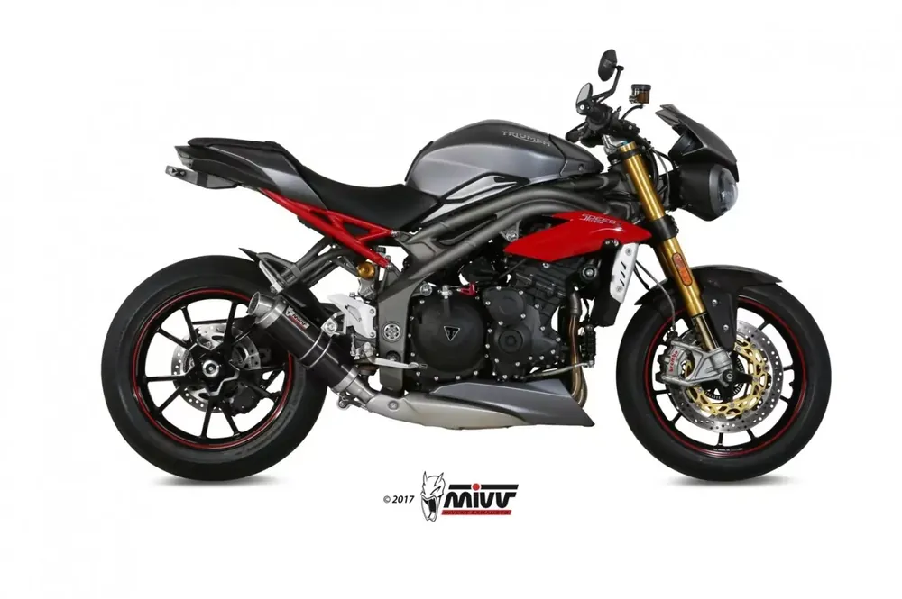 MIVV GP Black Steel Endschalldämpfer passend für Triumph Speed Triple 1050 Heißes Angebot