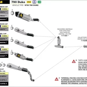 Bestpreis Arrow Pro-Race Edelstahl Schwarz Endschalldämpfer passend für KTM Duke 790 / 890 R