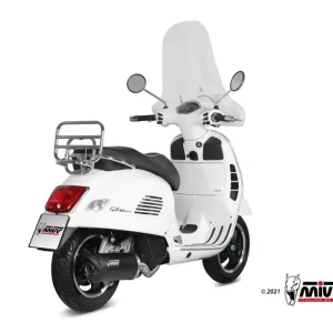 MIVV Mover Edelstahl Schwarz Endschalldämpfer passend für Vespa GTS 125 Neue Kollektion