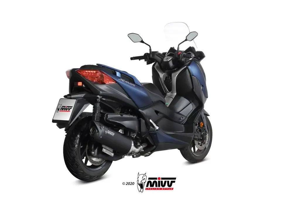MIVV Mover Edelstahl Schwarz inkl. Kat passend für Yamaha X-Max 400 17-21 Kostenloser Versand