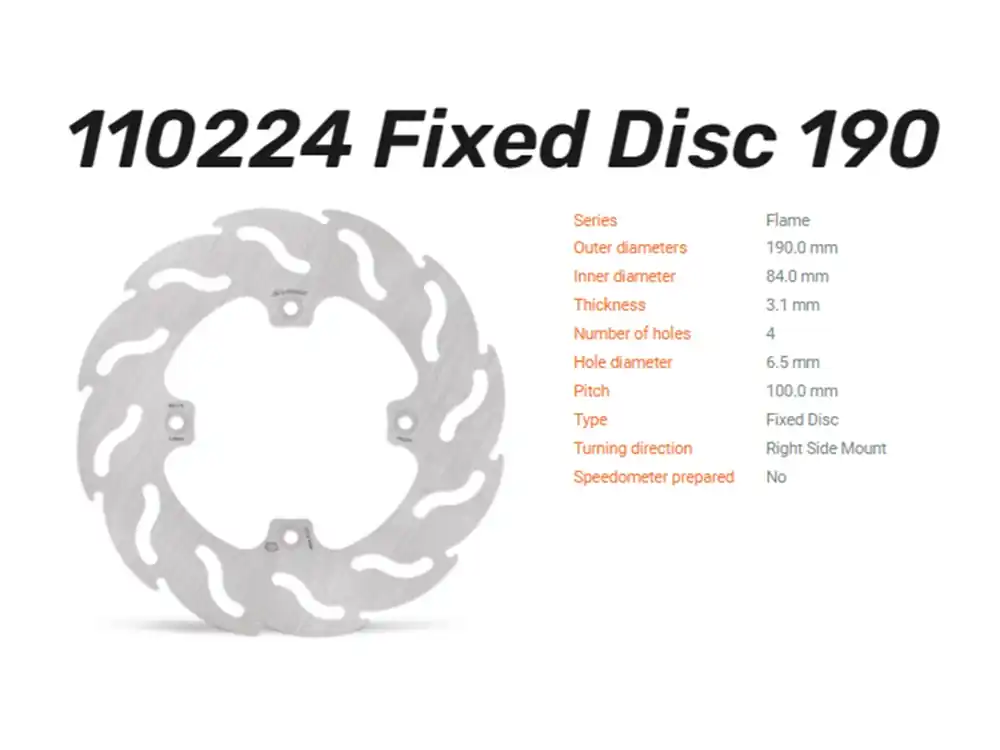 Moto-Master Bremsscheibe Flame hinten passend für Yamaha YZ 65 / 80 / 85 / LW - 110224 Kracherpreis