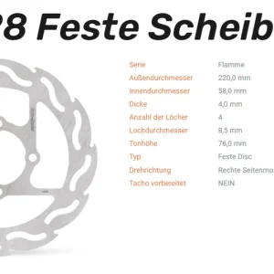 Moto-Master Bremsscheibe Flame hinten passend für Yamaha - 110228 Must-Have
