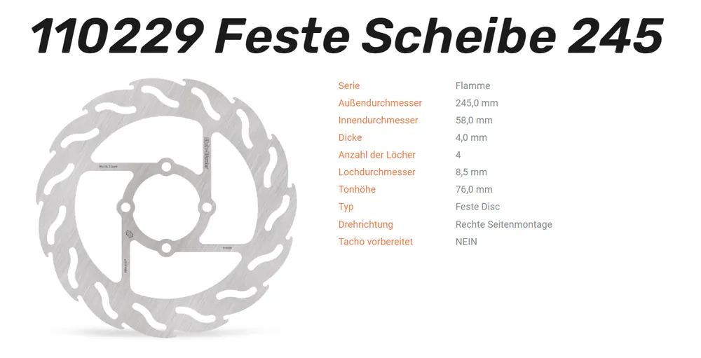 Billig Moto-Master Bremsscheibe Flame hinten passend für Yamaha - 110229