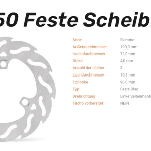 Online Kaufen Moto-Master Bremsscheibe Flame hinten passend für Honda - 110250