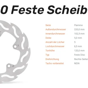 Moto-Master Bremsscheibe Flame hinten passend für Aprilia - 110260 Preisknaller