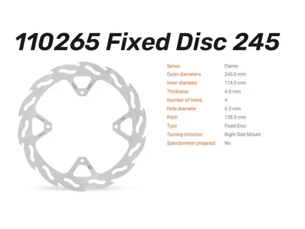 Sichere Zahlung Moto-Master Bremsscheibe Flame hinten passend für TM Racing - 110265