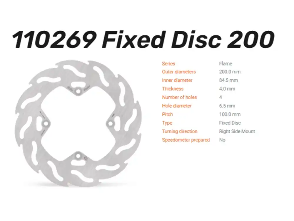 Kostenloser Versand Moto-Master Bremsscheibe Flame hinten passend für Suzuki RM 85 / L - 110269