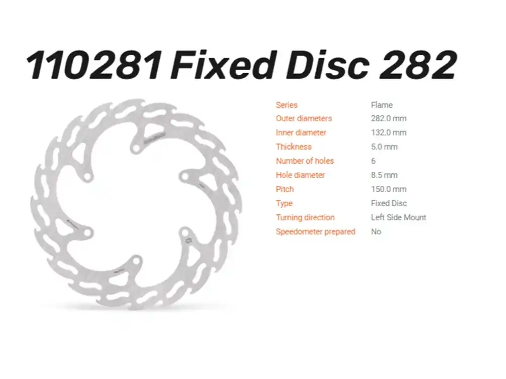 Ausverkauf Moto-Master Bremsscheibe Flame hinten passend für Yamaha TDR 125 / XT 600 E / XTZ 660 - 110281