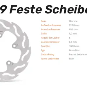 Moto-Master Bremsscheibe Flame hinten passend für KTM - 110319 Kostenloser Rückversand