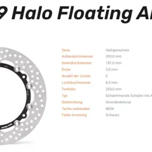 Abverkauf Moto-Master Bremsscheibe Floating-Alu Halo-Serie passend für BMW - 112159