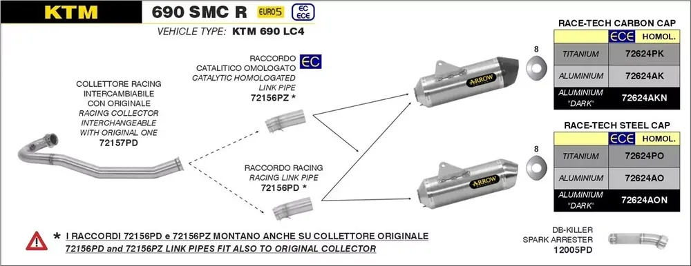 Jetzt Kaufen Arrow Race Tech Aluminium Dark Endschalldämpfer passend für KTM 690 & GAS GAS ES 700